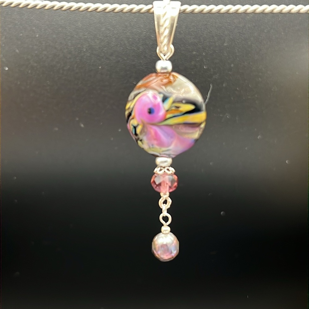 STERLING SILVER PENDANT MAGIC ROSE LAMPWORKl - Picture 5 of 5